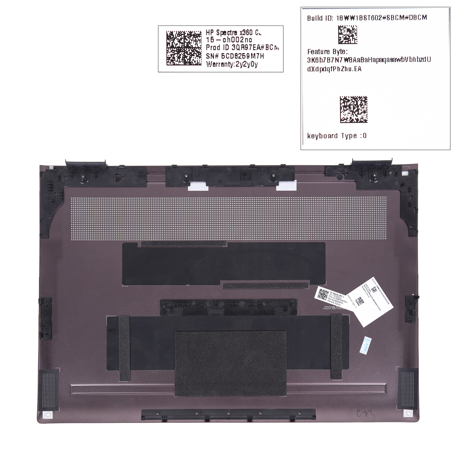 Picture of New Replacement Laptop Cover For HP 15" Spectre X360 15-CH000 aptop Base Bottom Case Cover Brown.